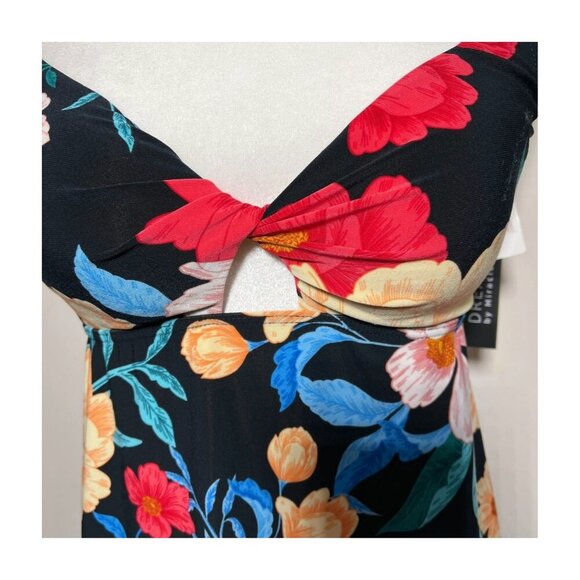 DREAMSUIT By Miracle Brands Womens Tankini Top Black Floral Multi-Color Size 6 - Picture 2 of 12